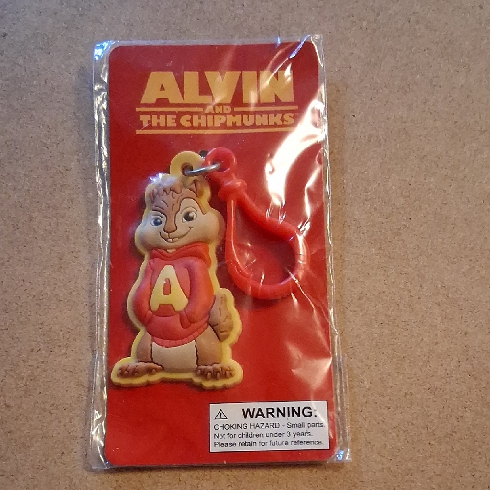 Alvin And The Chipmunks Keychain with Red Clip